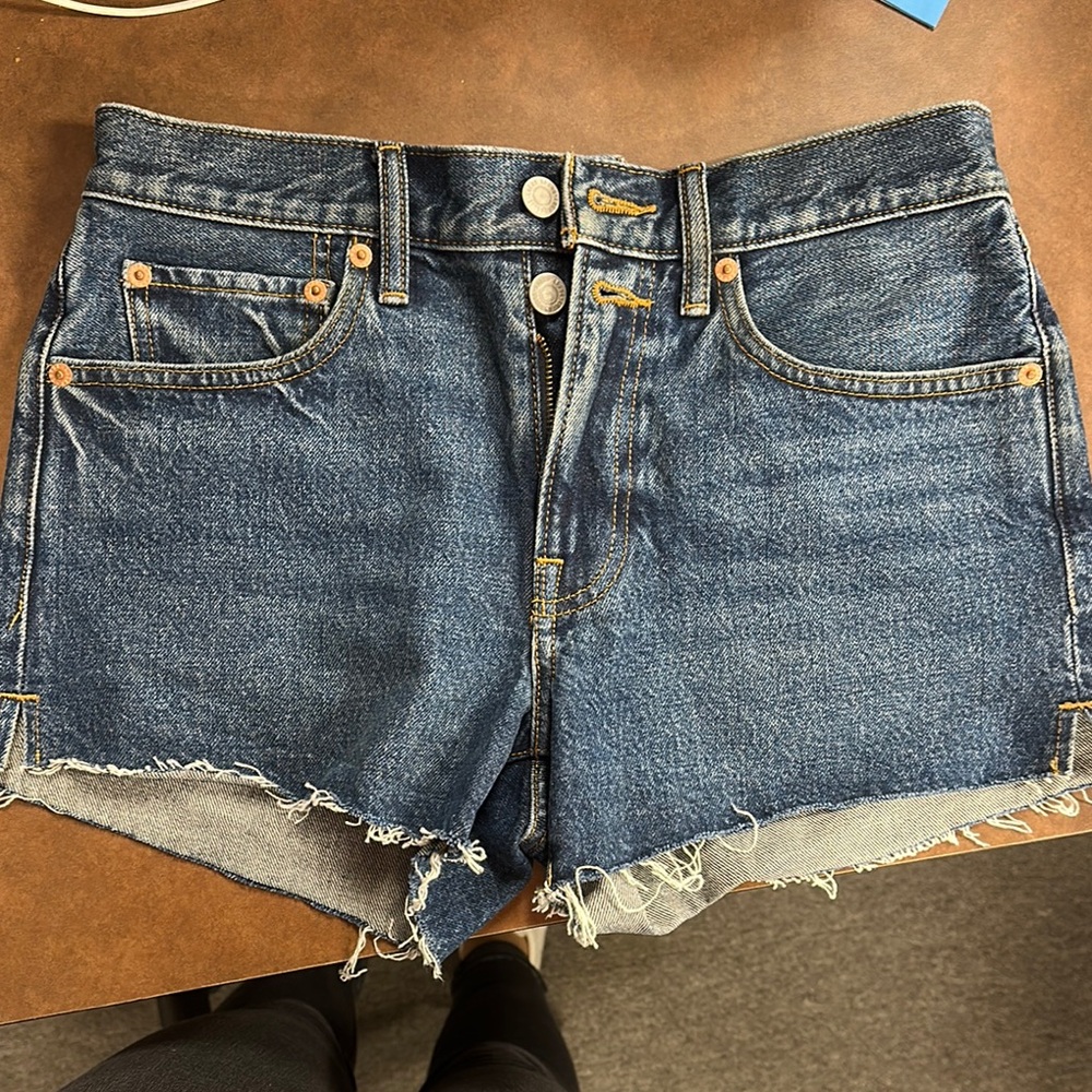 Lucky Brand Blue Jean Shorts Distressed Cut-Off